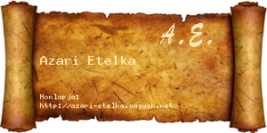 Azari Etelka névjegykártya